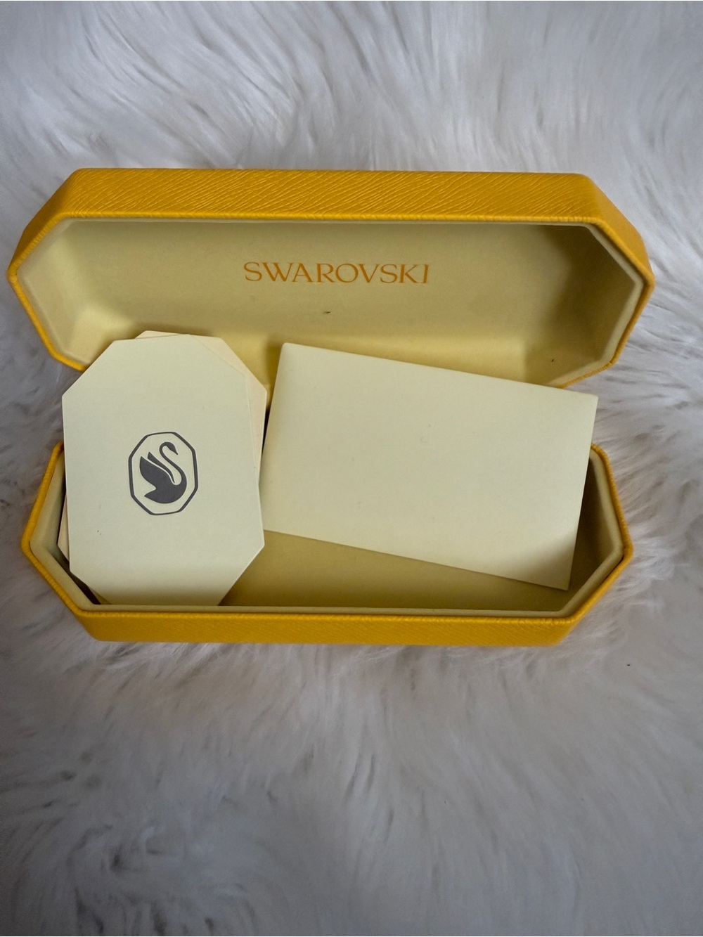 Swarovski Yellow Eyewear Case with Gold Logo Interior